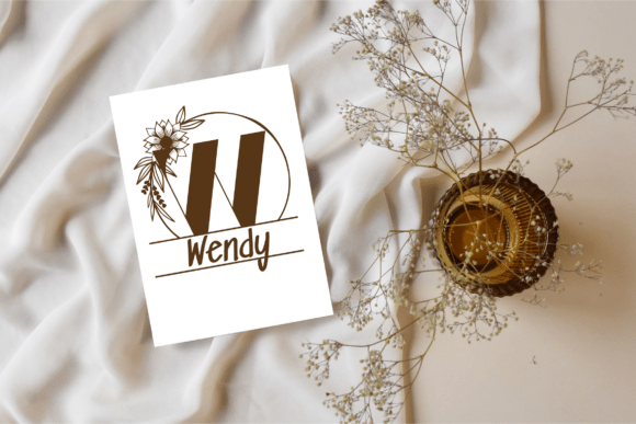 Aventine Floral Line Monogram Font - Preview 2