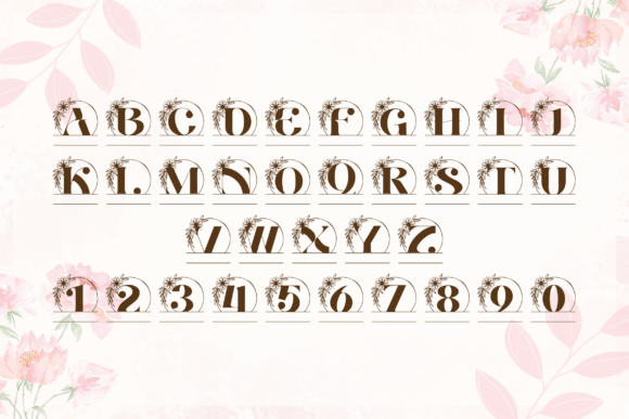 Aventine Floral Line Monogram Font - Preview 3