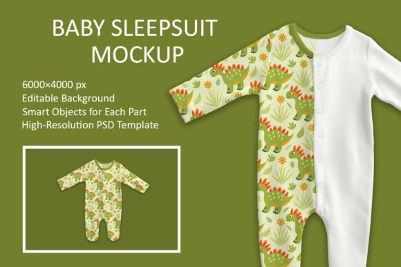 Baby Sleepsuit Mockup PSD Template Graphic Baby & Kids Clothing By ann-watercolor