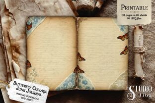 Butterfly Collage Junk Journal Pages Graphic by Studio 7766 · Creative ...