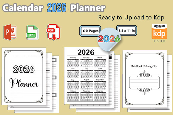 Calendar 2026 Planner - Kdp Interior Graphic by ishop · Creative Fabrica