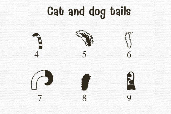 Cat and Dog Tails Font PNG with transparent background - Preview 3