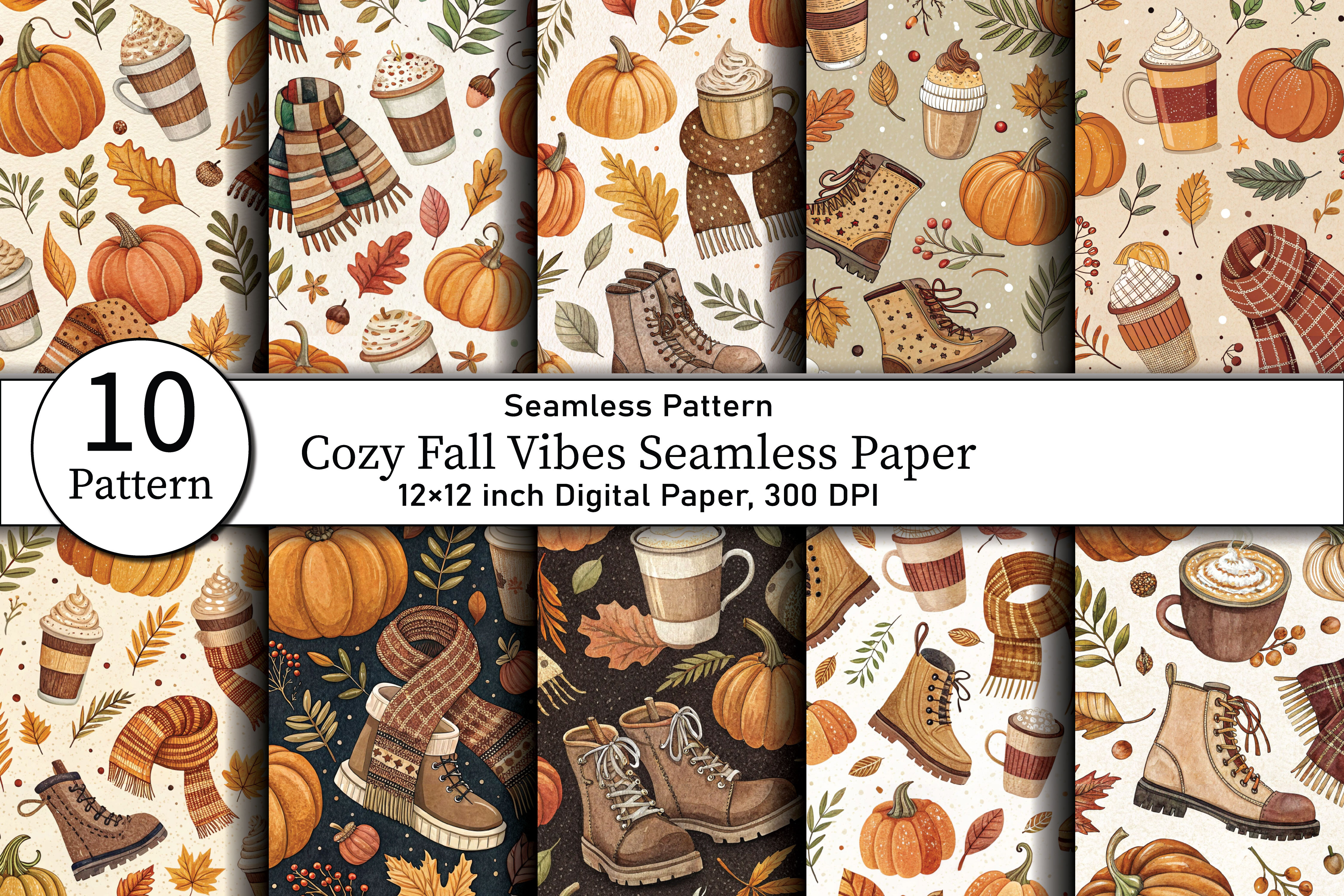 Cozy Fall Vibes Seamless Paper Graphic by Design Store · Creative Fabrica