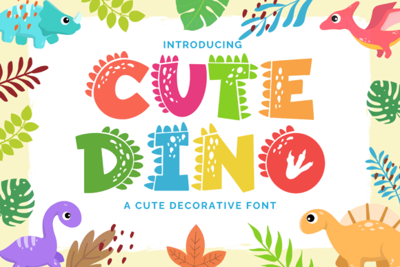 Preview specimen of Cute Dinosaur decorative font