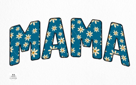 Daisy Flower Retro Bundle Font PNG with transparent background - Preview 2