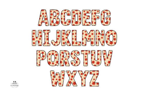 Daisy Flower Retro Bundle Font PNG with transparent background - Preview 6