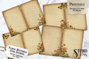 Floral Butterfly Junk Journal Pages Graphic by Studio 7766 · Creative ...