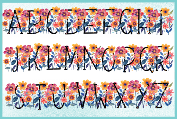 Flower Forest Font PNG with transparent background - Preview 1
