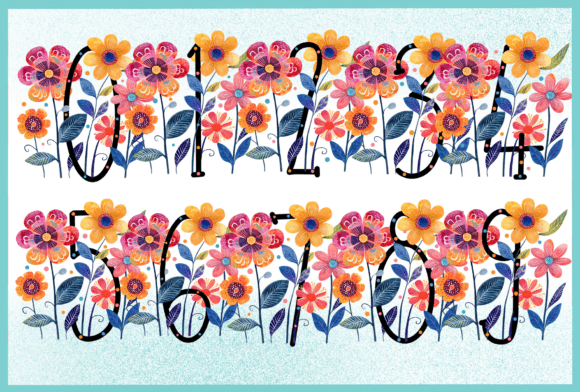 Flower Forest Font PNG with transparent background - Preview 2