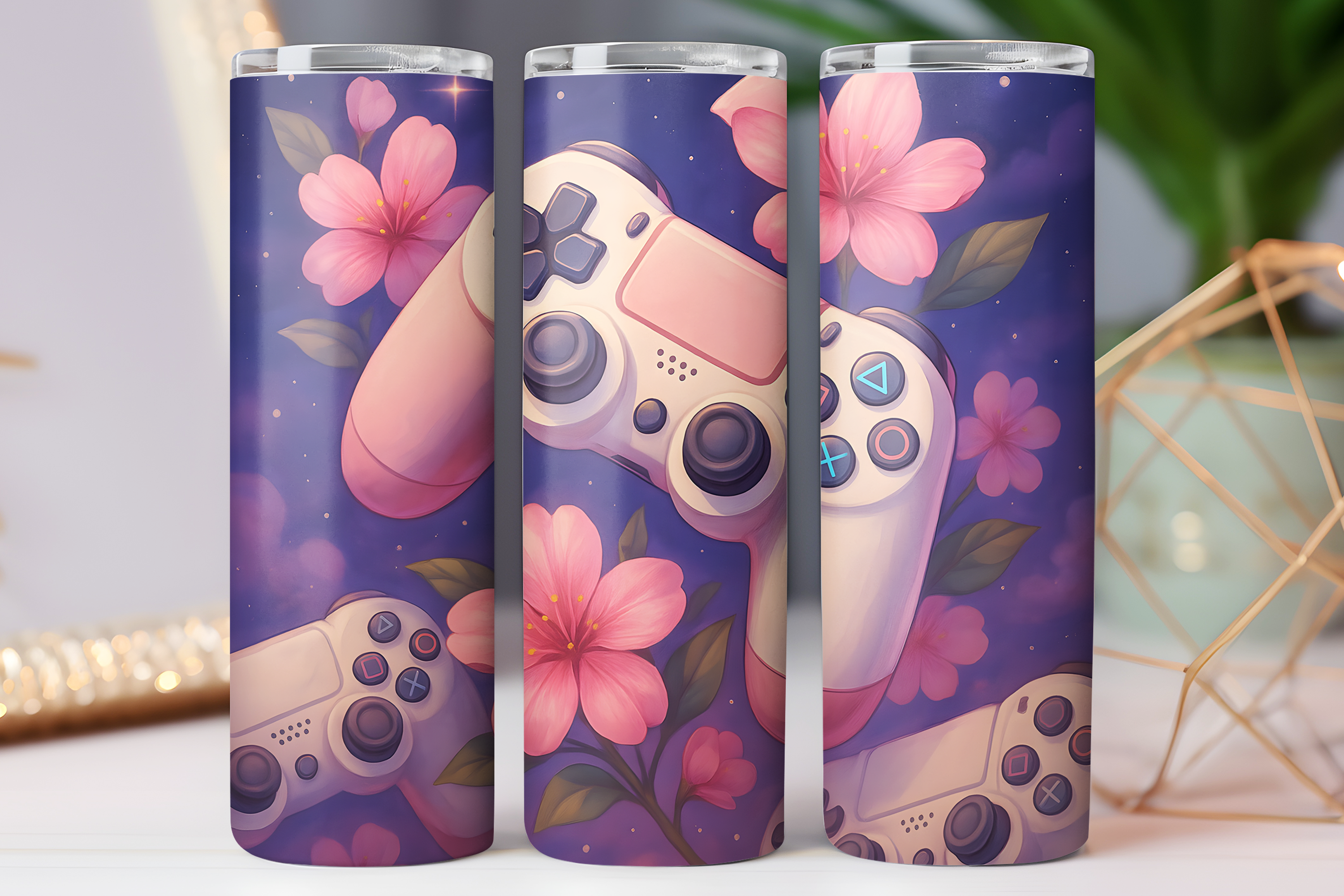 Flower Gaming Tumbler Wrap 20oz Skinny Graphic by Dream Studio MAX ...
