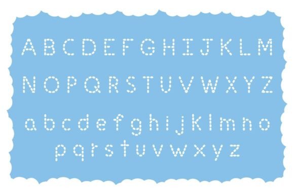 Fluff Line Font PNG with transparent background - Preview 1