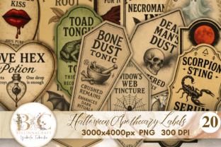 Halloween Apothecary Labels Clipart PNG Graphic by BellinnaCraft ...