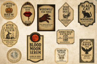 Halloween Apothecary Labels Clipart PNG Graphic by BellinnaCraft ...