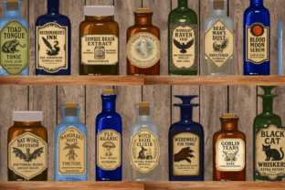 Halloween Apothecary Labels Clipart PNG Graphic by BellinnaCraft ...
