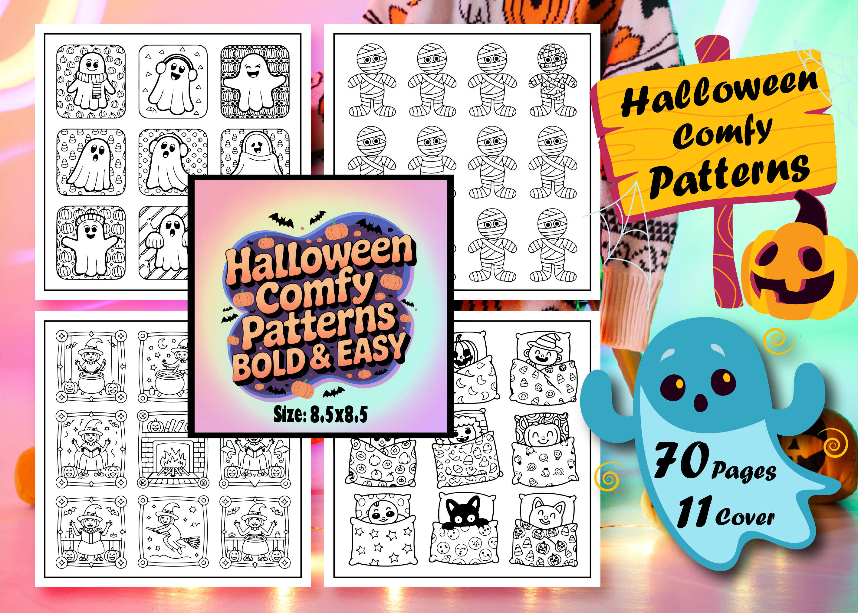 Halloween Comfy Patterns Bold & Easy