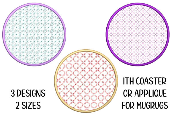ITH Coaster & Appliqué Set 3 Designs
