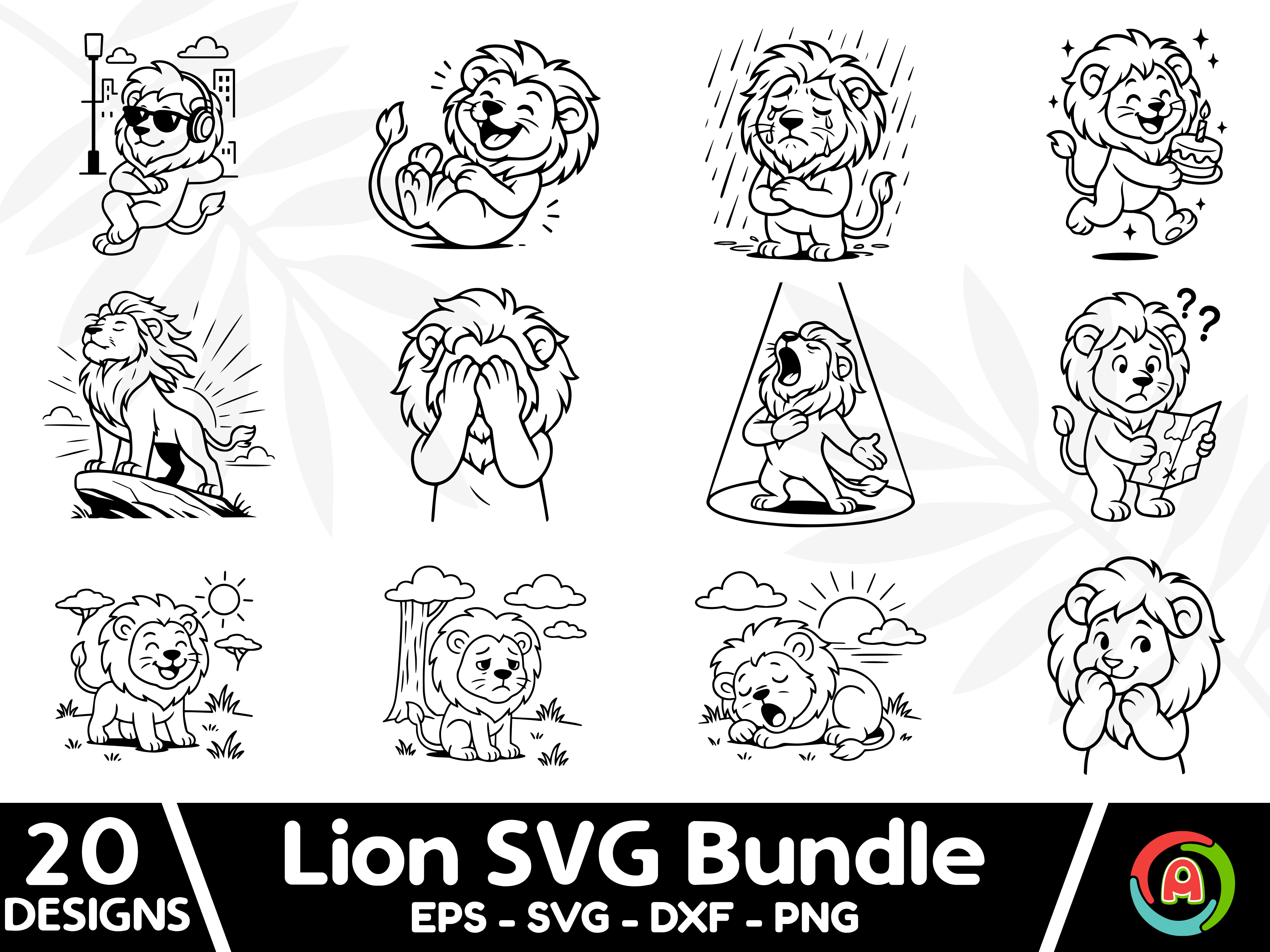 Lion SVG Bundle Graphic by aurnobnandy · Creative Fabrica
