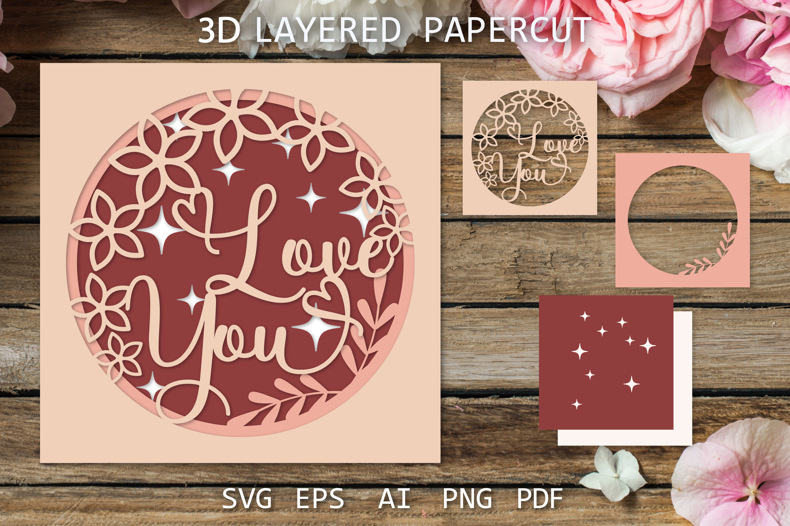Love You Card, 3D Layered