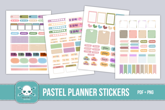 Pastel Planner Stickers Graphic Crafts By Sasyall Graphics