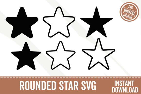 Rounded Star SVG Star Outline Clipart