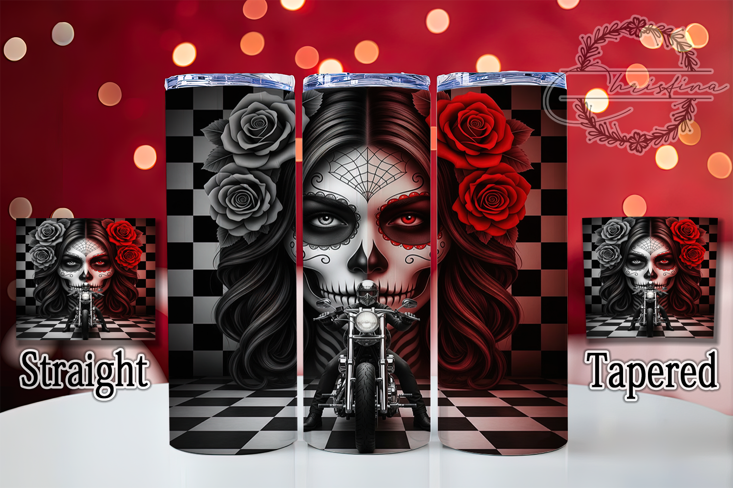 Vibrant & Artistic Sugar Skull Tumbler Graphic by christina.clipart ...
