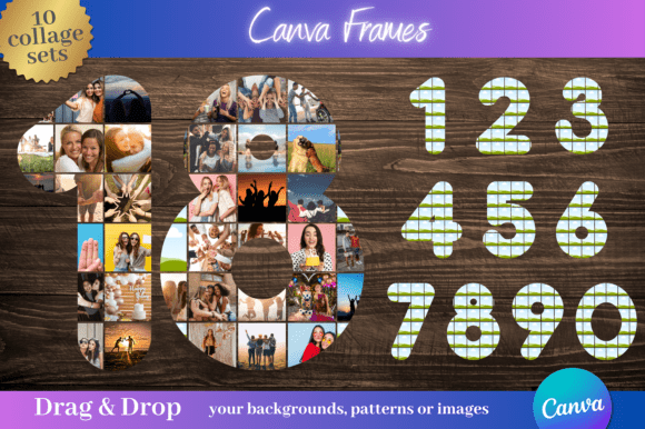 10 Number Photo Collage Canva Frames