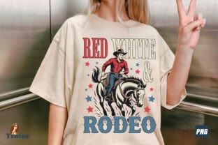 4th of July Red White & Rodeo Cowboy PNG Graphic by Yvaine · Creative ...