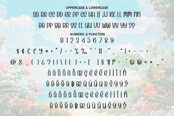 Beach Flowers Font PNG with transparent background - Preview 6