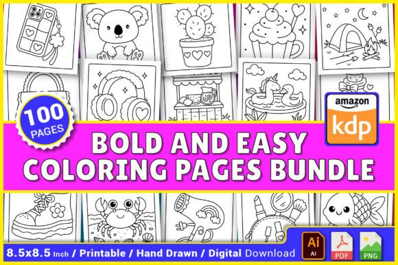 Autumn Bold and Easy Coloring Pages Graphic by Bright Little Minds ...