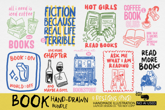 Book Hand-Drawn PNG Bundle