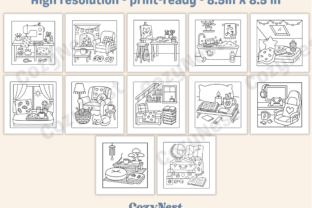 Cozy Corners Bold and Easy Coloring Book Graphic by CozyNest Studio ...