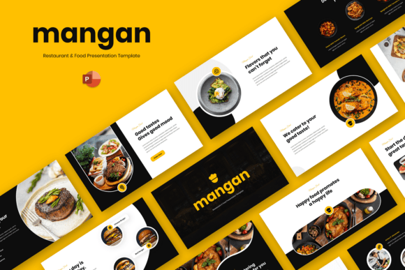 Preview of Mangan - Restaurant & Food PowerPoint food presentation template
