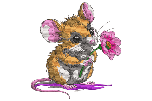 Mouse Holding Flower