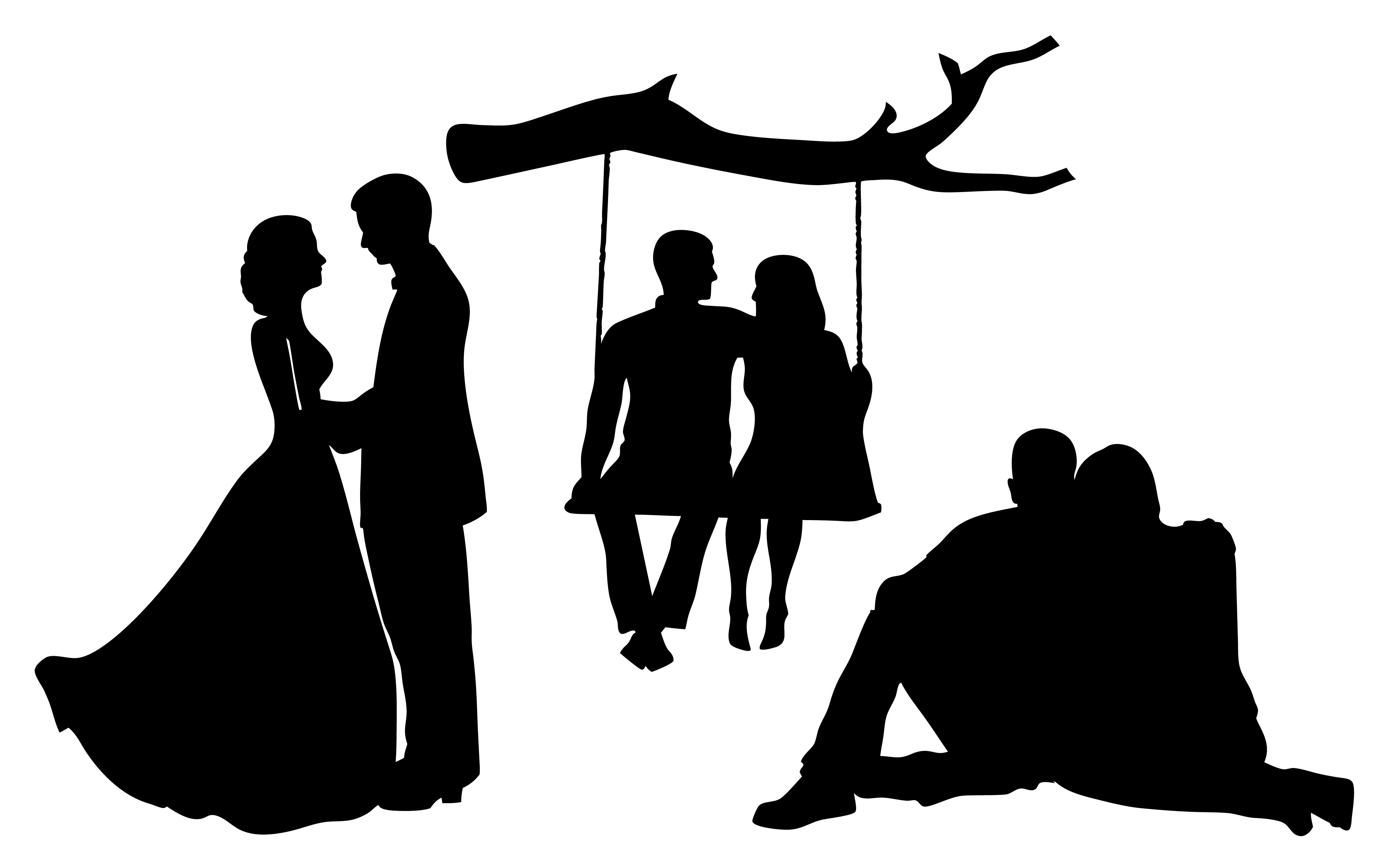Romantic Couple Silhouettes Vector Art Graphic by adopik · Creative Fabrica
