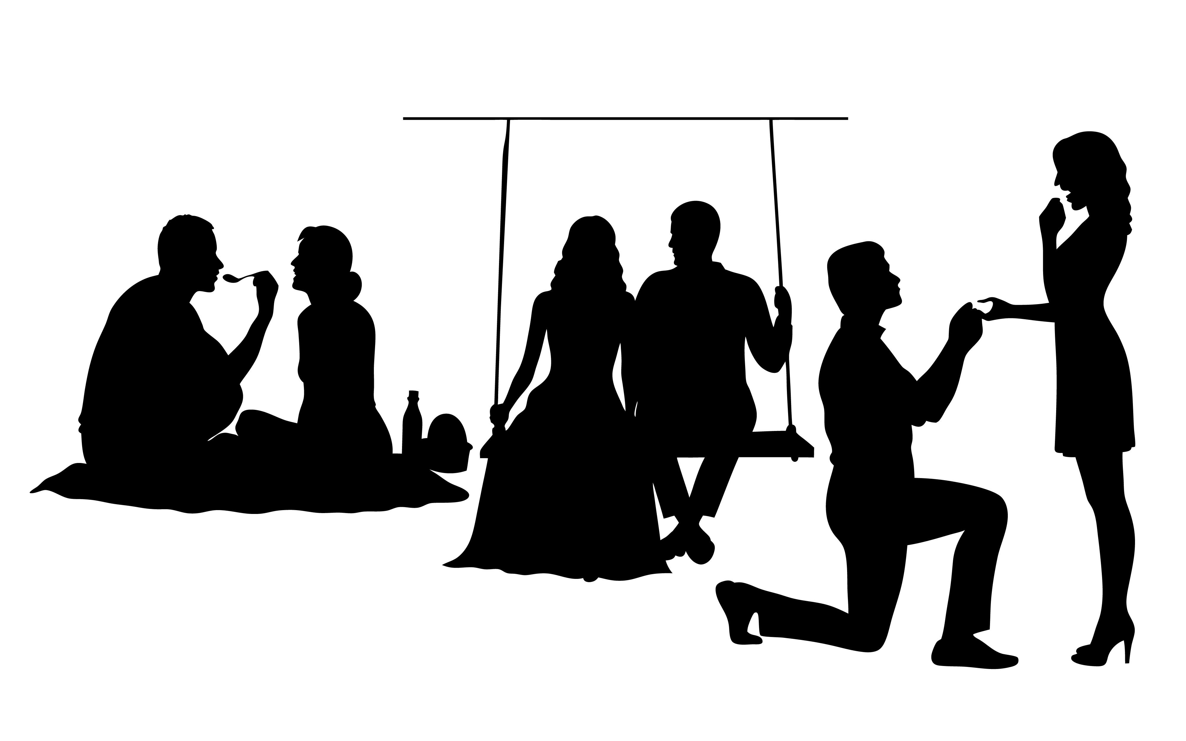 Romantic Couple Silhouettes Vector Art Graphic by adopik · Creative Fabrica