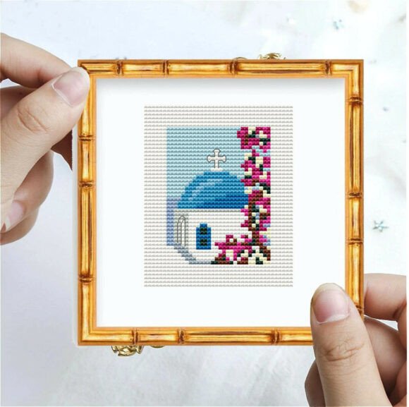 Santorini Greece Cross Stitch Pattern