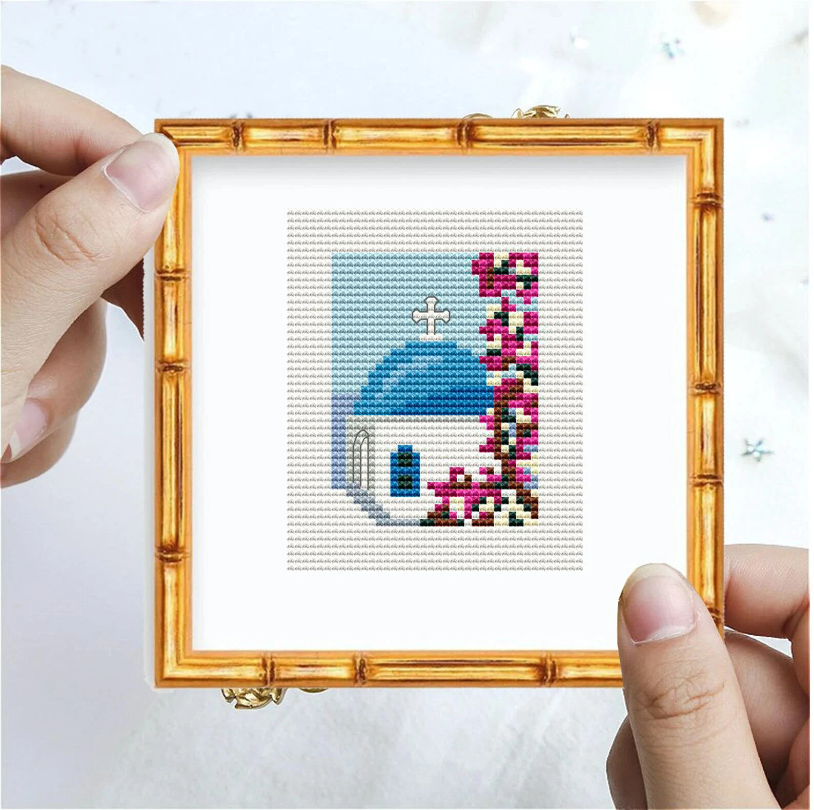 Santorini Greece Cross Stitch Pattern