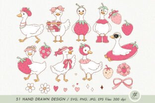 Strawberry Goose Clipart Graphic by TitaLivingArt · Creative Fabrica