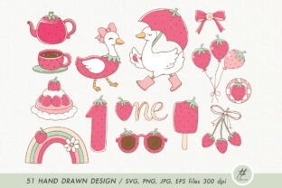 Strawberry Goose Clipart Graphic by TitaLivingArt · Creative Fabrica