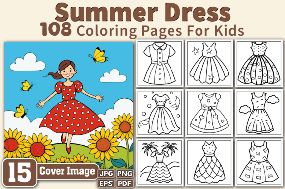 Summer Dress Coloring Pages for Kids