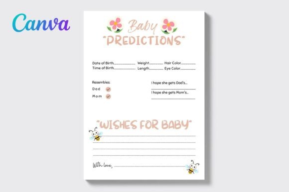 Baby Predictions and Wishes Card Templat