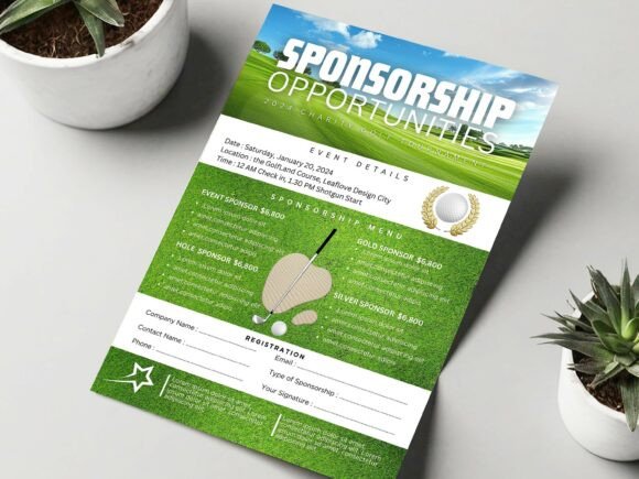 DIY Golf Event Sponsorship Form, Canva