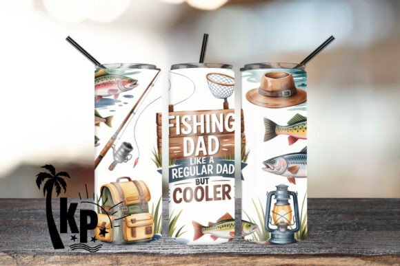 Fishing Dad Tumbler Wrap PNG