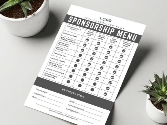 Golf Event Sponsorship Menu, Golf Event