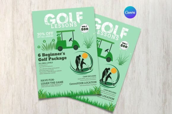Golf Lesson Flyer Template, Golf Flyer