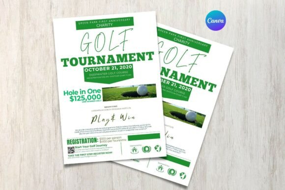 Minimal Golf Tournament Flyer Template,