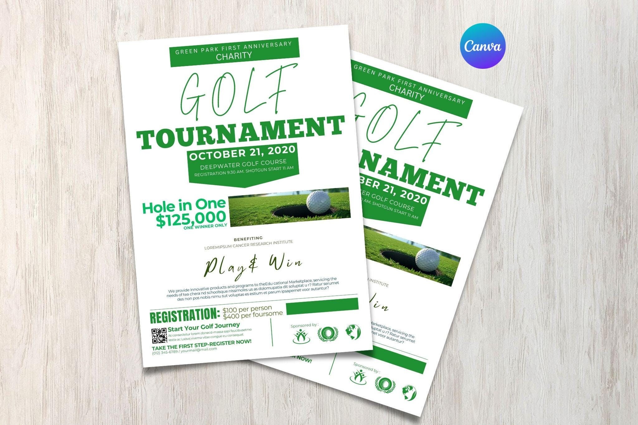 Minimal Golf Tournament Flyer Template,