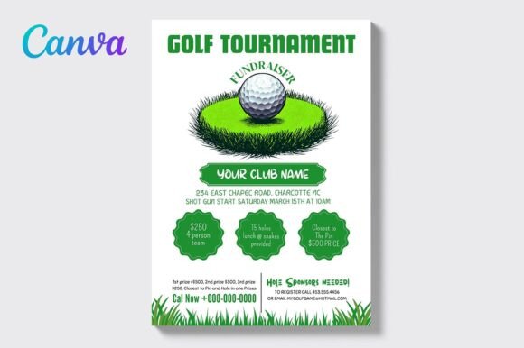 Modern Golf Tournament Flyer, Printable