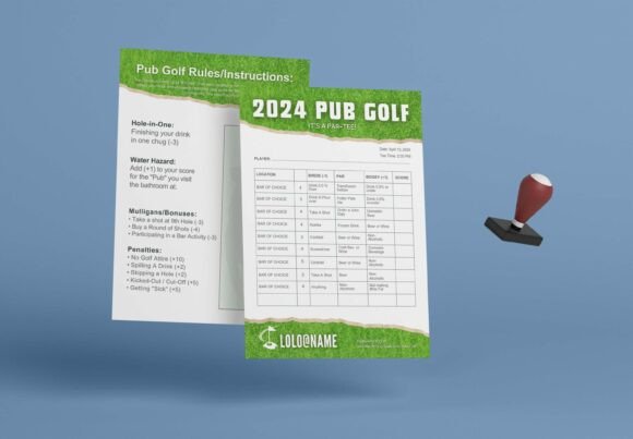Modern Pub Golf Bar Golf Scorecard