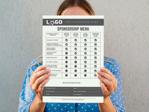Sports Team Sponsorship Menu Template,